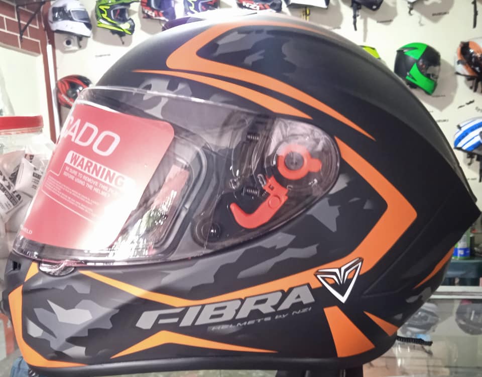 Casco Integral Fibra Naranja