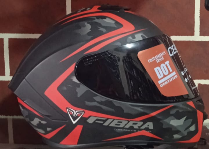 Casco Integral Fibra Naranja vista delantera